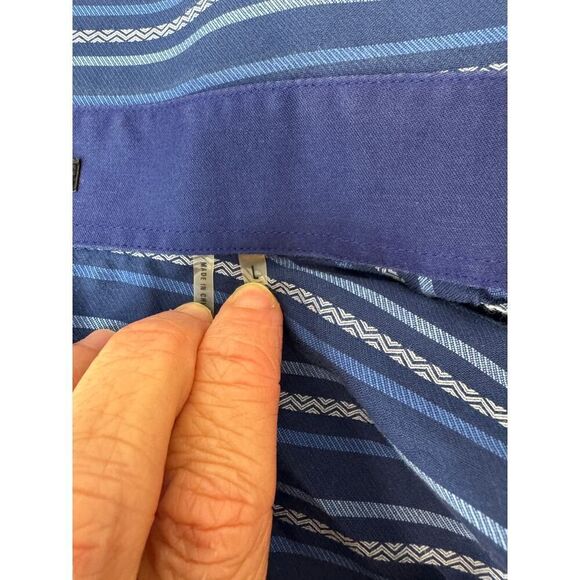 Bugatchi Uomo Dress Shirt Button Down Stripes Blue Twee Men's Large - Picture 10 of 10